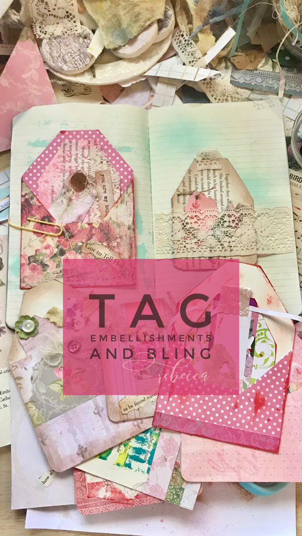 Junk Journal 101 Tag Embellishments and Bling Pin